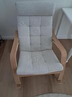 Schommelstoel en Voetenbankje (rocking chair and footstool), Huis en Inrichting, Stoelen, Ophalen, Zo goed als nieuw, Hout, Eén