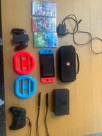 Nintendo Switch set + accessoires + 3 topgames, Met games, Met 2 controllers, Zo goed als nieuw, Ophalen