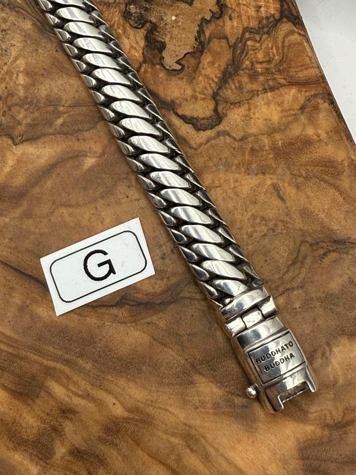 “BEN” buddha to buddha 23cm, Maat: G “GEPOLIJST”, Sieraden, Tassen en Uiterlijk, Armbanden, Zo goed als nieuw, Zilver, Zilver