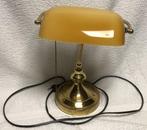Bankierslamp/Notarislamp in geelglas, Gebruikt, Glas, Minder dan 50 cm, Verzenden