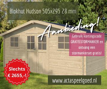 AANBIEDING Blokhut Tuinhuis Berging Schuur Hudson 505x295 beschikbaar voor biedingen