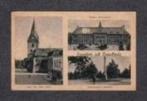 Enschede Kerk Markt Hoogere Textielschool Heekpark 1955., Verzamelen, Ansichtkaarten | Nederland, Ophalen of Verzenden, 1940 tot 1960
