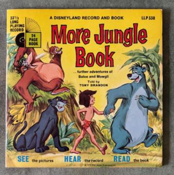 Antiek boekje en vinyl single ´More Jungle Book´ Disney,1970 beschikbaar voor biedingen
