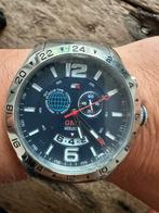 Tommy Hilfiger GMT horloge, Ophalen of Verzenden, Zo goed als nieuw, Zwart, Android
