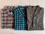McGregor regular fit 3 overhemden ruit bruin blauw wit XL, Verzenden, Zo goed als nieuw, Overige kleuren, Halswijdte 43/44 (XL)