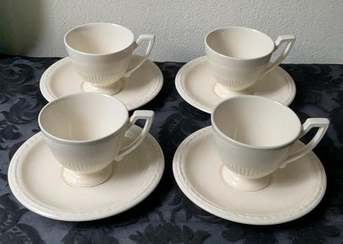 Recamier kop en schotels 4 stuks, Huis en Inrichting, Keuken | Servies, Zo goed als nieuw, Kop(pen) en/of Schotel(s), Overige stijlen