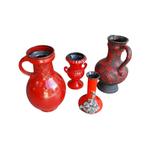 Sale! 4 x rode vintage vazen (setprijs), Antiek en Kunst, Ophalen