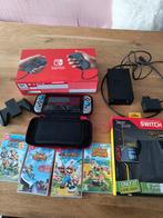 Nintendo Switch met 4 Games + Accessoires, Gebruikt, Online, 3 spelers of meer, Vanaf 7 jaar