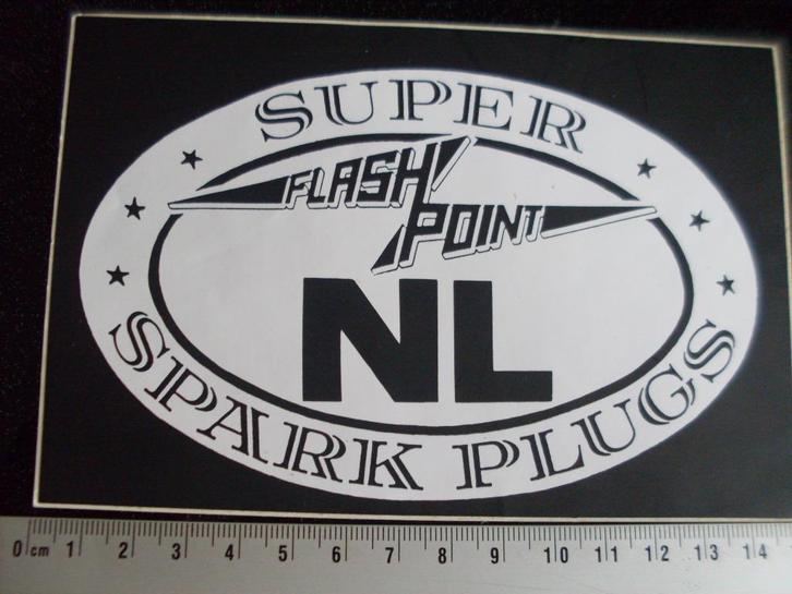 sticker super flash point NL spark plugs logo bougies, Verzamelen, Stickers, Zo goed als nieuw, Merk, Verzenden