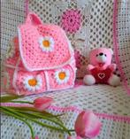 Rugtas granny square roze, Verzenden, Nieuw, Jongetje of Meisje