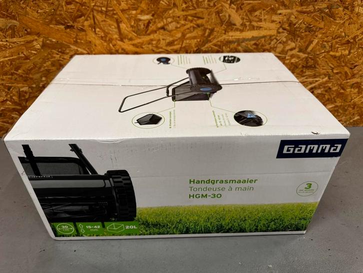 Gamma HGM-30 Handgrasmaaier nieuw in doos - 30 cm - ReK4, Tuin en Terras, Grasmaaiers, Nieuw, Handgrasmaaier, Kooimesmaaier, Ophalen of Verzenden