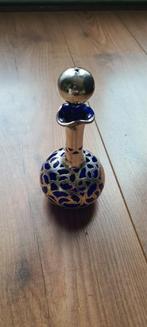 Antiek blauw Parfumflesje Zilver Overlay Art Nouveau, Antiek en Kunst, Ophalen