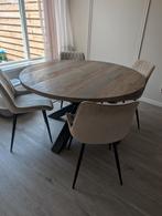 Eetkamer tafel met 4 stoelen, Ophalen, Rond, Zo goed als nieuw, Vijf personen of meer