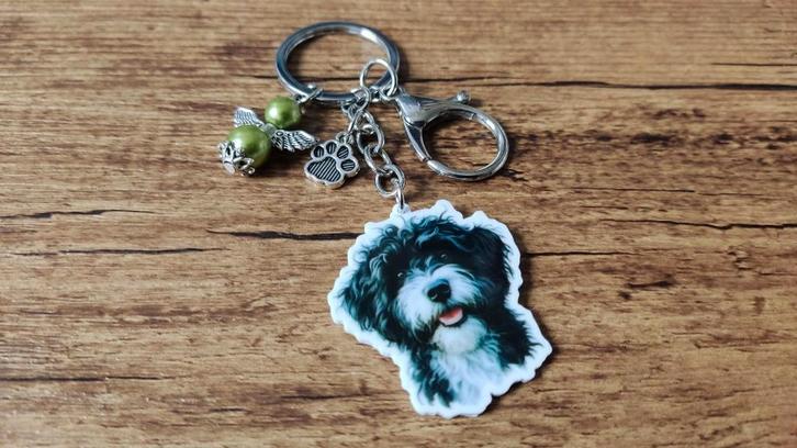 Sleutelhanger Tibetaanse terriër groot met beschermengeltje, Verzamelen, Sleutelhangers, Nieuw, Dier of Natuur, Verzenden