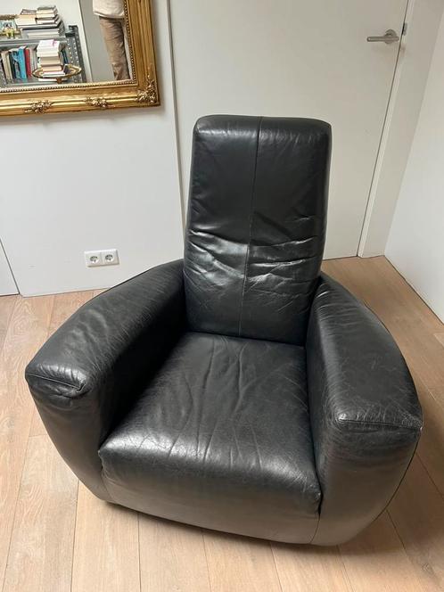 Longa fauteuil - Label - Van den Berg, Huis en Inrichting, Fauteuils, Gebruikt, Leer, Ophalen