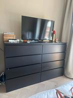 Malm ladekast ikea zwart bruin, Ophalen, 50 tot 100 cm, Zo goed als nieuw, 3 of 4 laden