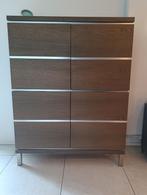 Houten Kast met Metalen Accenten van Goossens, Ophalen, Met deur(en), 100 tot 150 cm, 100 tot 150 cm
