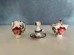 Vintage miniatuur aardewerk set – handgeschilderd – 3 delig, Ophalen of Verzenden