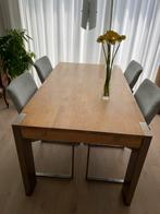 Eetkamertafel met 4 stoelen., Ophalen, Gebruikt, 4 tot 6 stoelen
