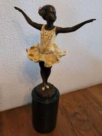 Bronzen ballerina beeld marmeren voet, Ophalen of Verzenden