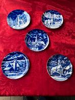 5 echt kobalt kerst wandborden,Bavaria Germany,doorsnee 19.5, Antiek en Kunst, Ophalen of Verzenden