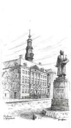 AK 's-Hertogenbosch - Stadhuis, A. Schiffeleers, Antiek en Kunst, Kunst | Tekeningen en Foto's, Verzenden