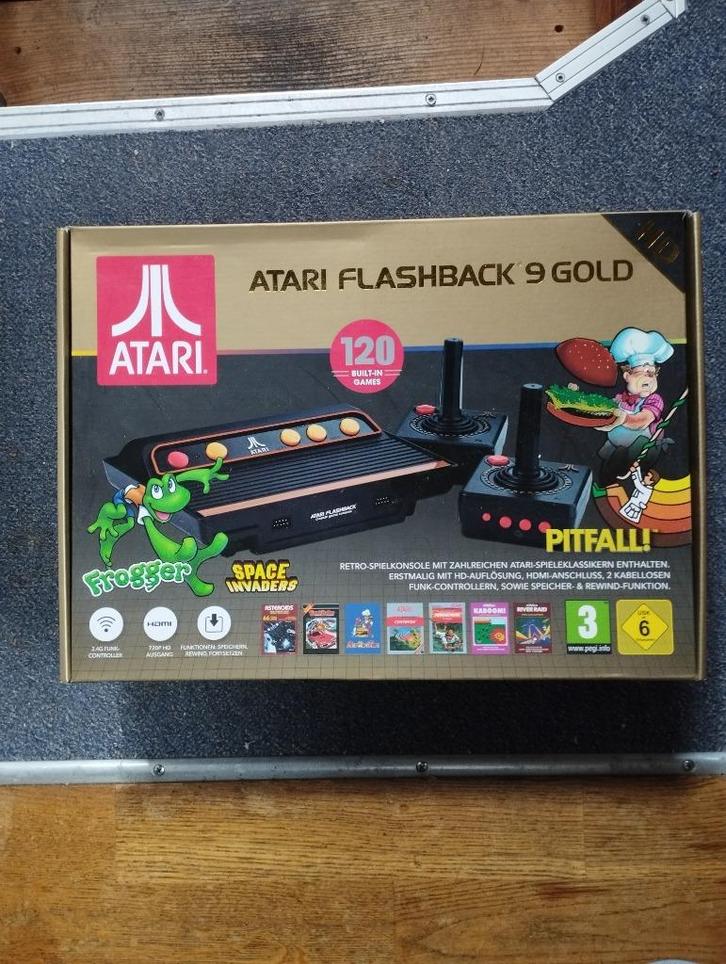 Atari Flashback Gold 9 mini retroconsole, Spelcomputers en Games, Spelcomputers | Atari, Nieuw, Atari 7800 of Flashback, Met 2 controllers