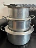 3 XDiverse Zilveren/Aluminium Kookpannen, Huis en Inrichting, Keuken | Potten en Pannen, Ophalen, Keramische plaat, Aluminium