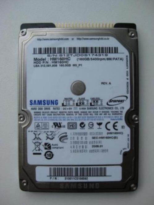 Nieuwe Samsung 160GB 2,5" IDE laptop harddisk, Computers en Software, Harde schijven, Zo goed als nieuw, Laptop, Intern, HDD, IDE