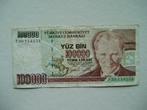 534. Turkije, 100.000 lirasi 1970(1991) Atatürk., Postzegels en Munten, Bankbiljetten | Europa | Niet-Eurobiljetten, Los biljet