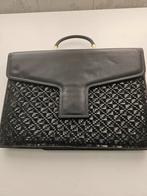 Vintage zwarte leren aktetas, Overige merken, Gebruikt, Zwart, Ophalen of Verzenden