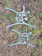 Vintage gietijzeren delen bank met rozen, zie omschrijving, Ophalen of Verzenden, Gebruikt, Metaal