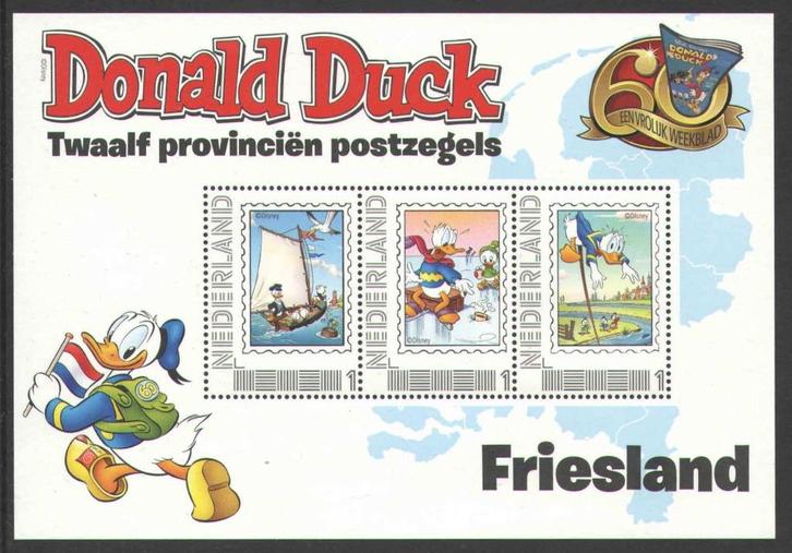 Postzegels Twaalf Provinciën, Donald Duck: Friesland, Postzegels en Munten, Postzegels | Nederland, Postfris, Na 1940, Ophalen of Verzenden