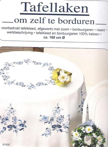Borduurpakket Tafellaken rond 160 cm Borduurgaren beschikbaar voor biedingen