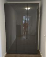 Pax kast Hoog 3 deuren donkergrijs glans met hang en legdeel, Huis en Inrichting, Kasten | Kledingkasten, Ophalen, 100 tot 150 cm