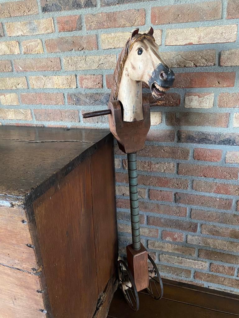 Brocante houten stokpaard, Ophalen of Verzenden