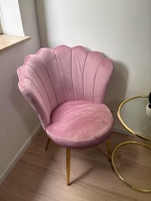 Luxe roze stoel + bijzettafel | Zo Goed als NIEUW, Huis en Inrichting, Fauteuils, Zo goed als nieuw, Ophalen