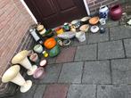 Diverse gekleurde / geglazuurde  bloempotten, zie foto, Tuin en Terras, Bloempotten, Ophalen, Gebruikt, Rond, Binnen