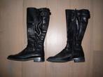 Laarzen - zwart - leer - maat 41 - schachtmaat XL, Hoge laarzen, Zwart, Ophalen of Verzenden, Zo goed als nieuw