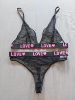 BH Setje met String, zwart, XL, Ophalen of Verzenden, Zwart, BH