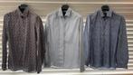 3 kwaliteit slimfit overhemden mt L, Blauw, Ophalen of Verzenden, Zo goed als nieuw, Halswijdte 41/42 (L)