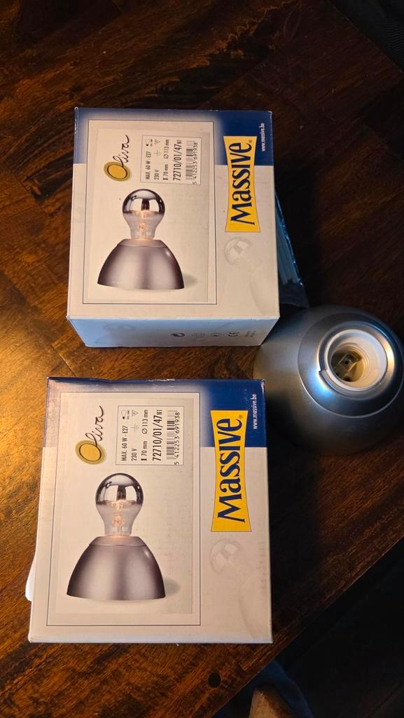 2x Wand/Plafondlamp Massive - Stijlvol en Functioneel, Huis en Inrichting, Lampen | Plafondlampen, Gebruikt, Kunststof, Metaal
