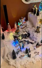 Compleet Kerstdorp met Huisjes, Poppetjes & Verlichting, Ophalen, Gebruikt