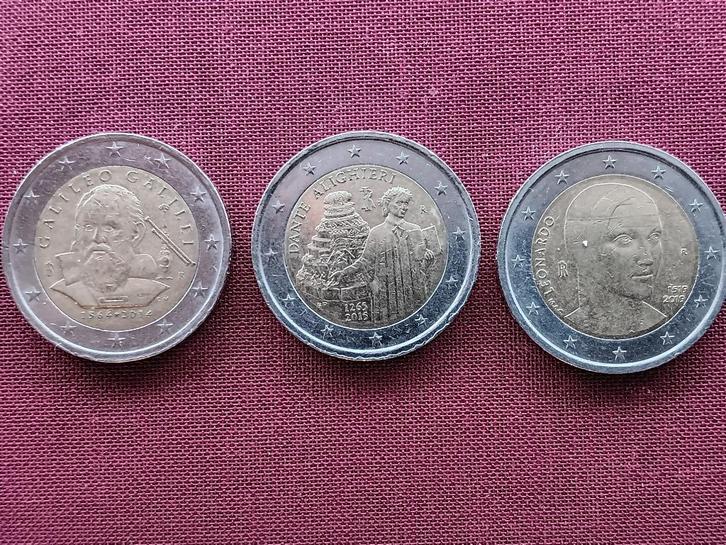 3 speciale 2 euromunten Italië 2014-2015-2019, Postzegels en Munten, Munten | Europa | Euromunten, Losse munt, 2 euro, Italië