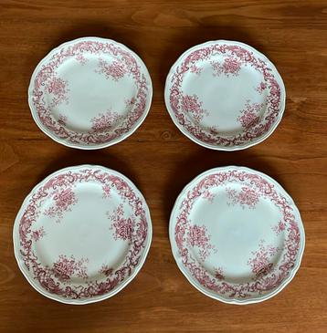 4 Villeroy & Boch Valeria rood ontbijtborden beschikbaar voor biedingen