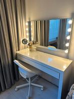 Make-up Tafel met spiegel, lampen en stoel, Huis en Inrichting, Tafels | Kaptafels, Ophalen, Zo goed als nieuw, Minder dan 100 cm