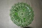 Vintage fruitschaal groen glas persglas, Ophalen
