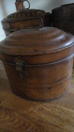 antieke ENGELSE TINNEN HOEDENTROMMEL / hatbox, model 2, Ophalen of Verzenden