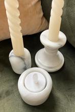 Vintage marmeren kandelaren kaarsenhouders waxinehouder set, Ophalen, Zo goed als nieuw, Overige materialen, Minder dan 25 cm
