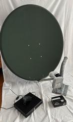 Schotelantenne 80cm met dubbele kop, Ophalen, Gebruikt